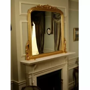 Gold Overmantle Mirror | Large Wall Mirror | Antique Reproduction | NEW MR016G - Picture 1 of 8