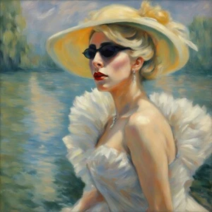 Gorgeous Lady Gaga Impression Canvas Print Nude Art 12"x12"Lady Gaga Art Print - Picture 1 of 7