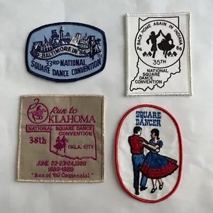 VTG Lot Of 4 SQUARE DANCING Convention Patches Embroidered 1980’s Balt ID OK - Picture 1 of 8