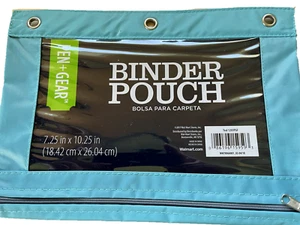 Pen Gear 3 Ring Binder Teal Pencil Pouch Zipper Nylon School Craft Organizer - Picture 1 of 6