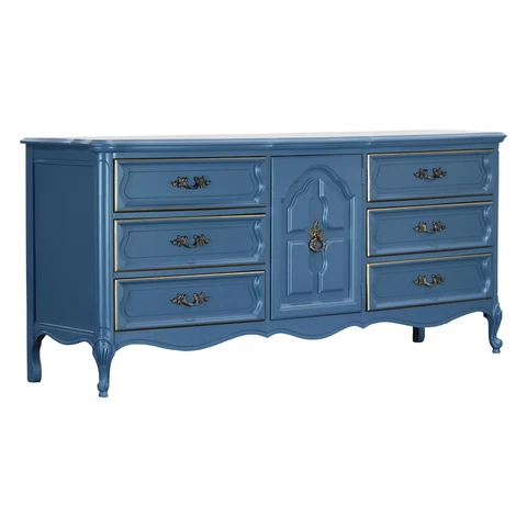 Vintage French Provincial Blue Dresser Cover