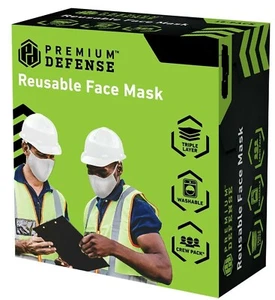 5er Pack weiße handgefertigte Gesichtsbedeckung weich und waschbar von Premium Defense - Bild 1 von 12