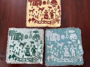 Vintage Linen Squares - Americana - Picture 1 of 7