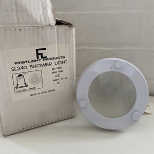 WHITE SHOWERLIGHT DOWNLIGHT SL240 240V 100W BS4533 BATHROOM CEILING - Picture 1 of 6