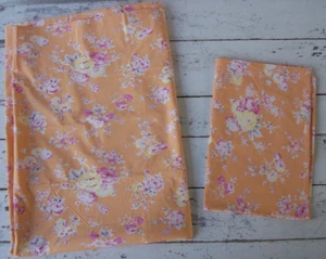 Pottery Barn Teen XL Twin Flat Sheet+Std Pillowcase~Apricot Floral~2 Sets Avail. - Picture 1 of 7