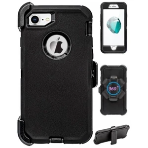 Apple iPhone 7 / 8 Case Cover protection 360 Belt Holster Slim Clip Encased BK - Picture 1 of 11