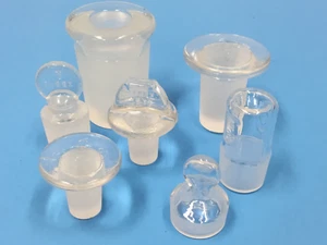 LOT OF (7) Lab Glass Stoppers - Different Size - Picture 1 of 4