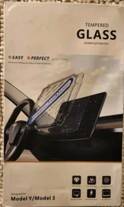 Tesla Model Y/3 Premium Tempered Glass Screen Protector With Frame High Def - Picture 1 of 3