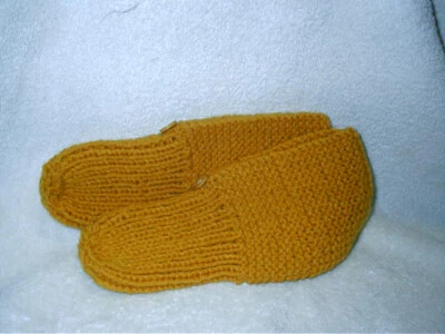 Botines de punto hechos a mano vintage zapatilla para mujer 7-9 color mostaza NUEVO Foto 1 de 3