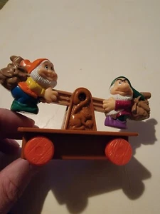 McDonalds Happy Meal Toy Snow White and Seven Dwarfs Happy Grumpy on a Railcar - Picture 1 of 3