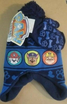 Conjunto de sombrero y guantes de invierno Paw Patrol para niños Nickelodeon Rubble Marshall nuevo con etiqueta Foto 1 de 3