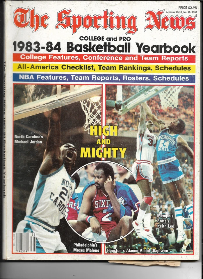 SPORTING NEWS--BASKETBALL YEARBOOK---1983/84----MICHAEL JORDAN COVER - Image 1 of 1