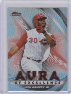2022 Topps Finest Ken Griffey Jr Aura of Excellence REFRACTOR LOOK #AE-KG Reds - Image 1 of 2