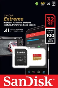 SanDisk 32GB microSD Extreme 100MB/s A1 4K U3 32G SD SD SDHC microSDHC SDSQXAF-032G - Zdjęcie 1 z 4