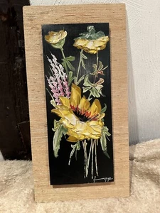 Gemälde Ölgemälde Blume schwarz Gelb Fyee Kunst Antiquität grün ö - Imagen 1 de 6