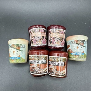 Yankee Candle Votive 2 Jack Frost 2 Christmas Berries 2 Peppermint Cocoa total 6 - Picture 1 of 3