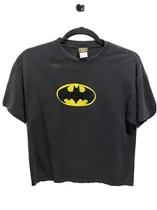 Camiseta Negra Batman Warner Brother Años 2000 Logotipo Texturizado Grande DC Comics - Imagen 1 de 6