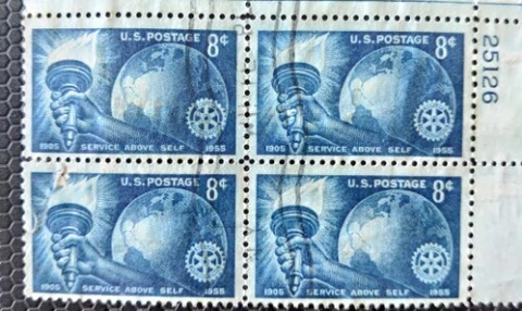 1955 50th Anniversary Rotary Club International Service Above Self Stamp (Used) Cover