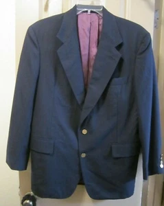 SZ 42R HERTLING NORDSTROM MENS WOOL 2 BTN BLUE BLAZER SPORT COAT, COIN BTNS, EUC - Picture 1 of 8