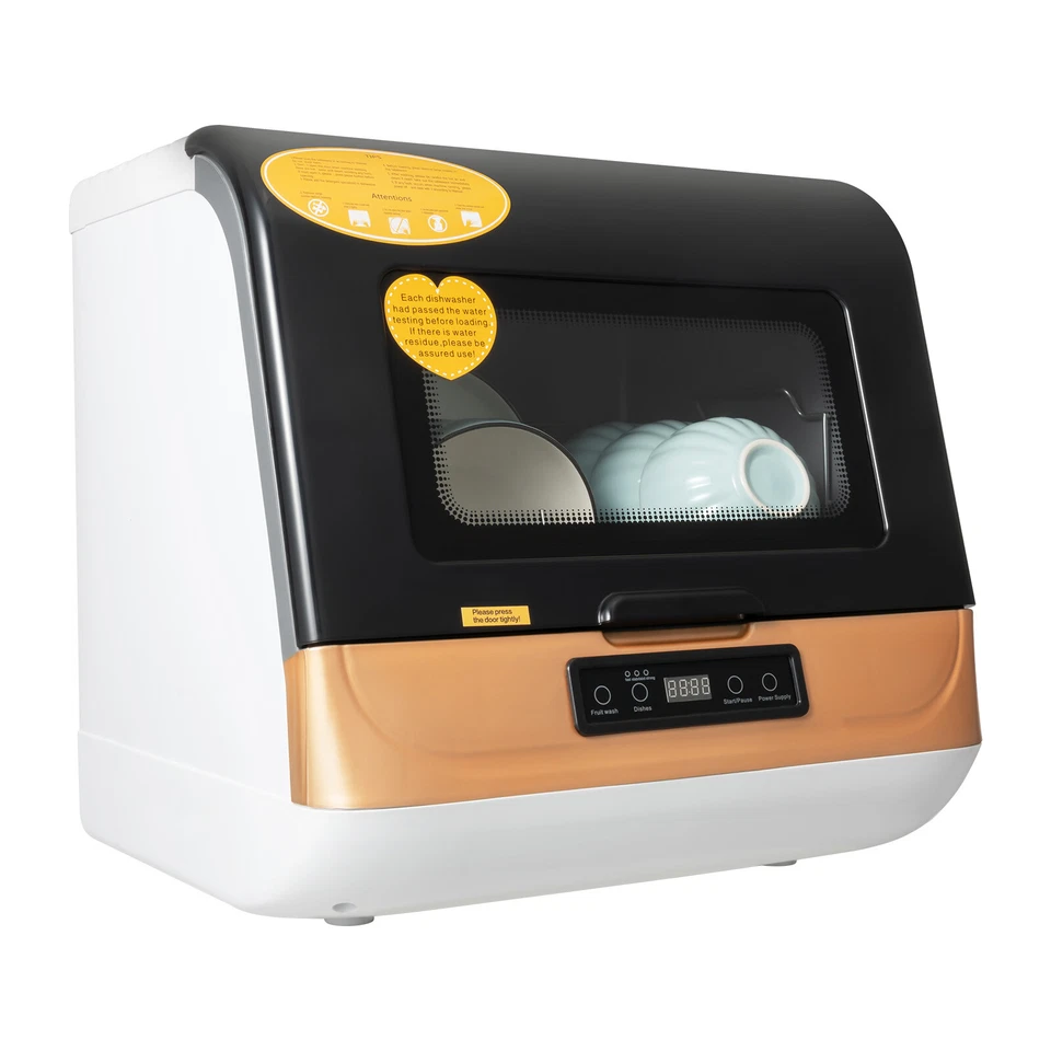 1200W Portable Countertop Dishwasher Machine 4 Working Programs Dish Washer 110V - Image 1 of 4