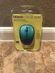 Logitech M317 Design Collection Wireless Optical Mouse Nano Teal Blue Metallic - Picture 1 of 2