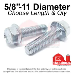 Viti a flangia esagonale seghettate 5/8"-11 grado 5 bulloni telaio zinco (scegliere lunghezza e quantità) - Foto 1 di 5