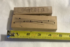 2 Inkadinkadoo Wood Mounted Rubber Stamps Abstract Mod Designs - Imagen 1 de 5