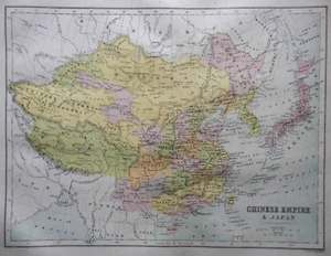 THE CHINESE EMPIRE; Original Vintage Map (c1890) J Bartholomew, Victorian, 39 - Picture 1 of 5