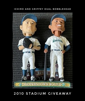 Seattle Mariners Ken Griffey Jr & Ichiro “Cooperstown Bound” Bobblehead SGA 2010 - Image 1 of 4