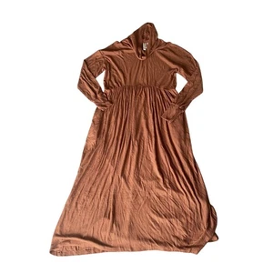 Nuevo sin etiquetas Maxi Vestido Anthropologie Dolan Capucha Cuello Alissa Acanalado Óxido Pequeño - Imagen 1 de 8
