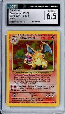 1999 POKEMON BASE SET #4 CHARIZARD HOLO CGC 6.5 - Image 1 of 2