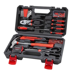 Juego de herramientas para el hogar de 126 piezas, herramientas manuales básicas para el hogar con estuche de almacenamiento, rojo - Imagen 1 de 6