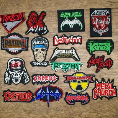 Thrash and Groove Metal Patch Set (18 pcs) – Slayer, Exodus, Sepultura, Overkill - Image 1 of 4