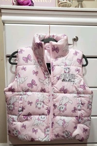Disney Aristocats Marie gefütterte Weste Medium neu mit Etikett Bonjour Paris gesteppte Reißverschlussweste - Bild 1 von 8