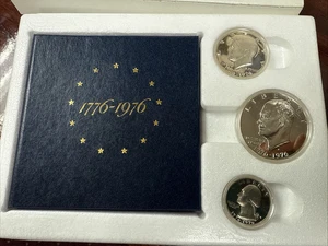 1976 Bicentennial US Mint 3 Münzen Silber Proof Set - Bild 1 von 6