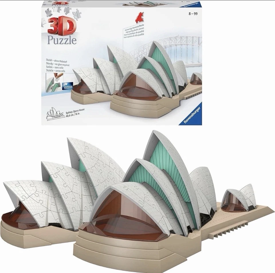 Ravensburger Sydney Opera House 3D Puzzle Building Set 237pc New Xmas Gift 8+ - Image 1 of 1