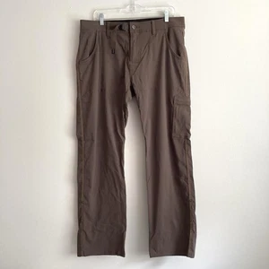 Prana Stretch Zion Pants Mens 35x32 Belted Cargo Roll Snap Outdoors Hiking Brown - Picture 1 of 14