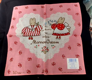 1990 Sanrio Marron Cream Handkerchief Japan 11" x 10.5" A - Picture 1 of 3