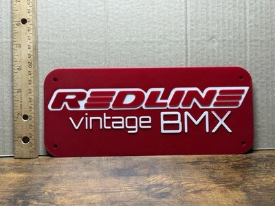 老式定制 3D REDLINE 复古 BMX 自行车自行车标志 PLAQUE PLATE 超棒 — 第 1/3 张图片