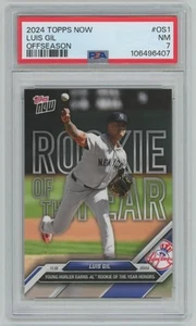 2024 Topps Now AL Rookie of The Year Luis Gil RC PSA 7 Yankees #OS-1 - Picture 1 of 2