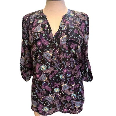 Torrid 0 (0X size 12) Disney Haunted Mansion Georgette Harper Pullover Blouse  - Image 1 of 3