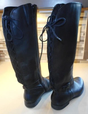 Earth AVANI BEAVERTON Botas Altas de Cuero Negras Atadas a la Espalda Talla 11 Foto 1 de 4