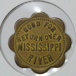 Muscatine Bridge Co 2 1/2 Cent gut für Rückgabe über Mississippi River IA 640 S - Bild 1 von 2