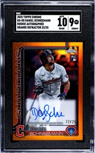 Daniel Schneemann 2025 Topps Chrome Orange Refractor Rookie Auto /25 SGC 9 Mint - Picture 1 of 2