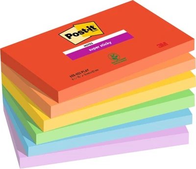 Post-it Super Sticky Notes Haftnotizen 76x127 mm 90 Blatt 6 Blöcken extra stark