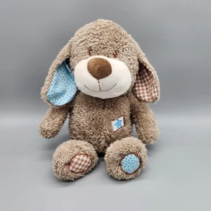 Babies R Us Puppy Dog Plush Brown Tan Blue Star 2013 Stuffed Animal Gingham 12" - Picture 1 of 10