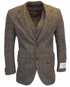 Walker & Hawkes - Mens Classic Scottish Harris Tweed Overcheck Country Blazer - Picture 1 of 32