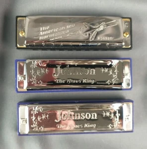 Hohner, Johnson 3 Harmonicas With Boxes C021 - Picture 1 of 4