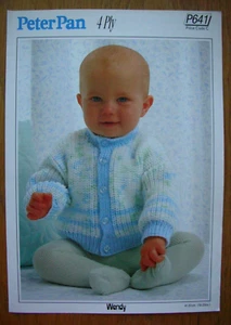 Peter Pan Knitting Pattern Pamphlet - V & ROUND NECK CARDIGANS - 16-20" Ch 4Ply - Picture 1 of 1