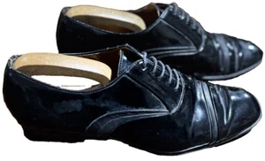 ROLAND CARTIER MENS SIZE 8 PATENT LEATHER SHOES + THRU LEATHER SOLES + LINING - Picture 1 of 9